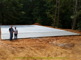40 wide x 50 long concrete pad with 10 ft ramp