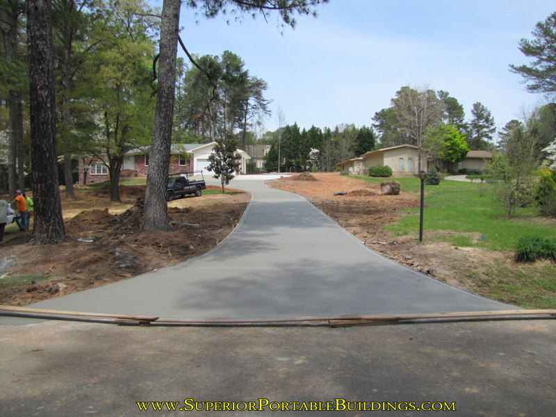 New concrete driveway