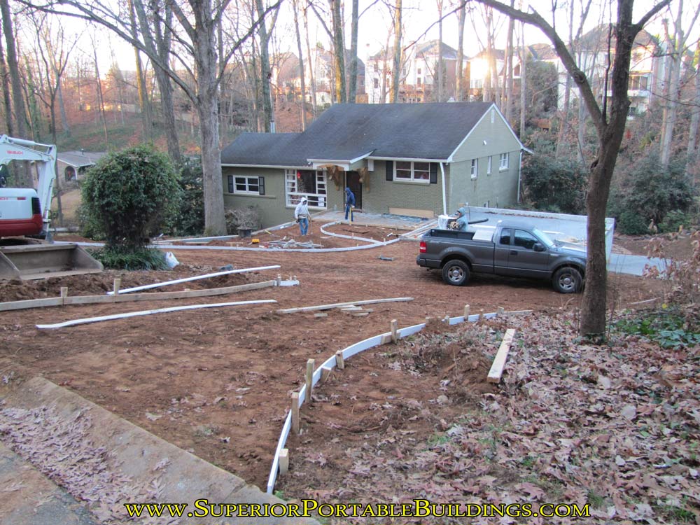 Driveway is formed up and ready to pour.