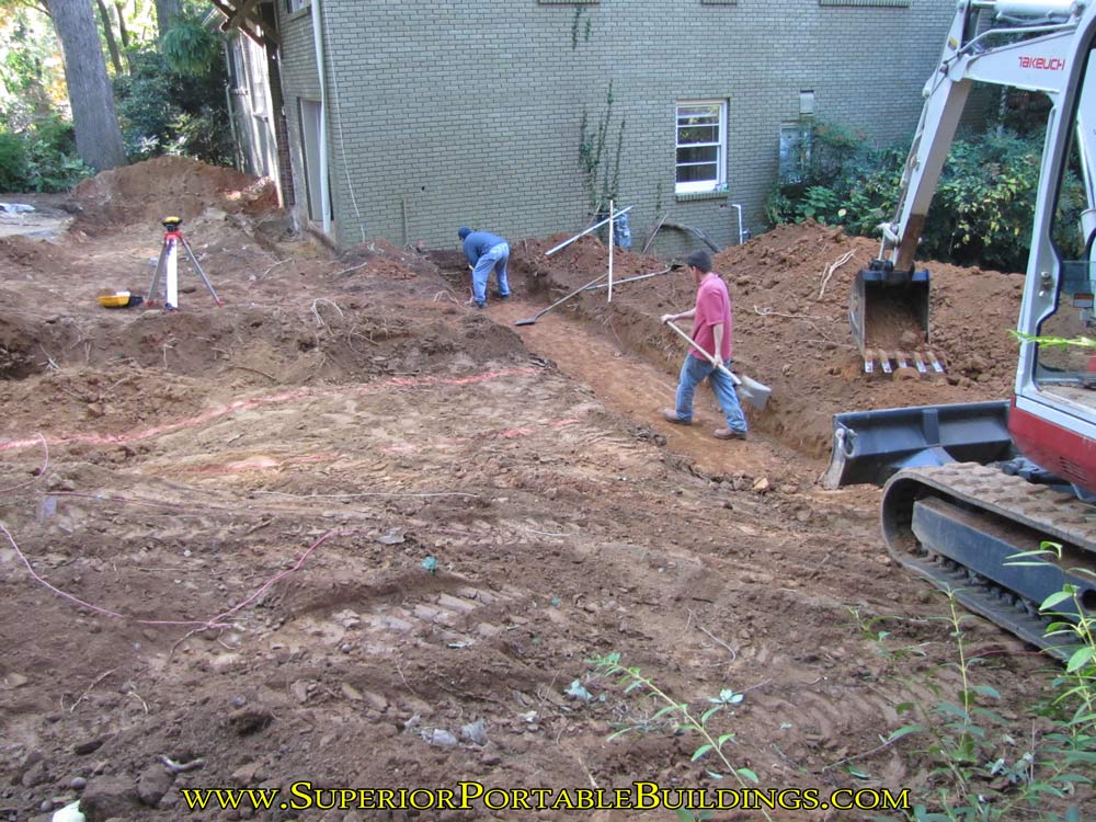 Digging concrete wall footings