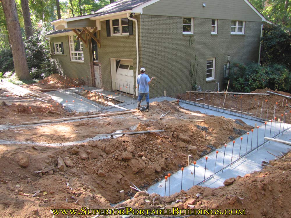 Poured concrete wall footings