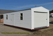 12 x 30 white lap and white trim long roof garage