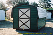 8 x 12 barn green with brown trim
