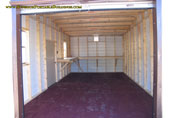 Inside a 12 x 24 x 8 standard roof metal portable building garage