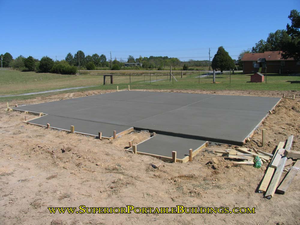 Finished concrete pad