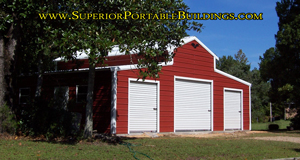 Barn with 3 garage doors