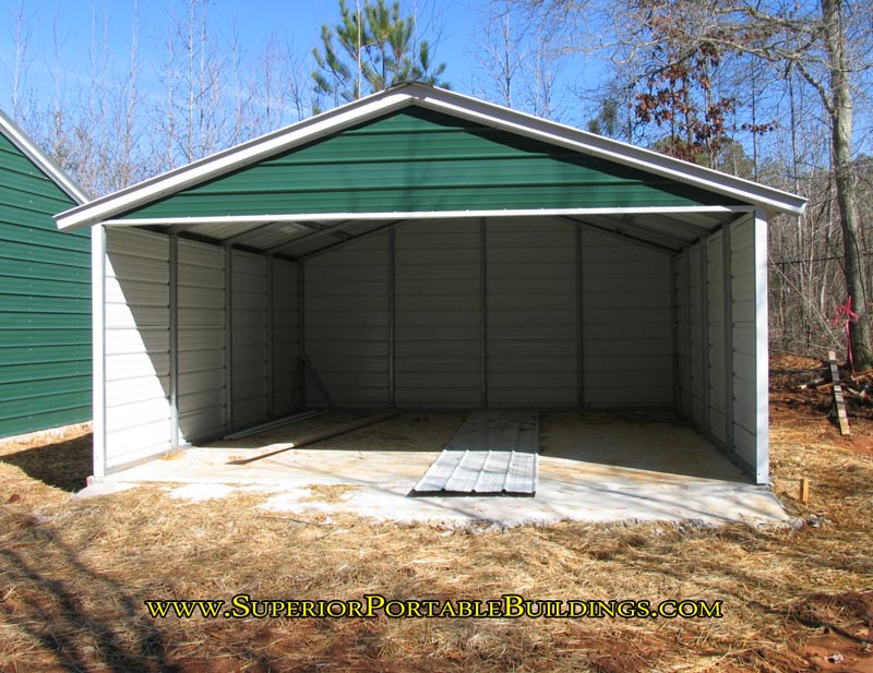 Steel carport with 3 side enclosed