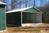 18 x 20 x 7 Steel carport with three side enclosed